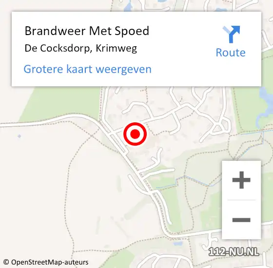 Locatie op kaart van de 112 melding: Brandweer Met Spoed Naar De Cocksdorp, Krimweg op 17 juli 2016 20:13