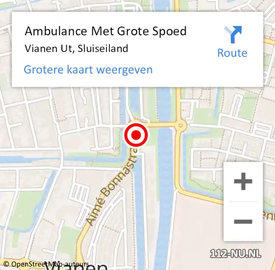 Locatie op kaart van de 112 melding: Ambulance Met Grote Spoed Naar Vianen Ut, Sluiseiland op 17 juli 2016 20:59