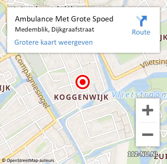 Locatie op kaart van de 112 melding: Ambulance Met Grote Spoed Naar Medemblik, Dijkgraafstraat op 17 juli 2016 22:30