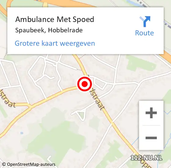 Locatie op kaart van de 112 melding: Ambulance Met Spoed Naar Spaubeek, Hobbelrade op 21 december 2013 14:29