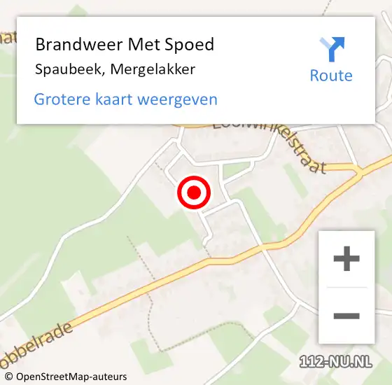 Locatie op kaart van de 112 melding: Brandweer Met Spoed Naar Spaubeek, Mergelakker op 18 juli 2016 00:52