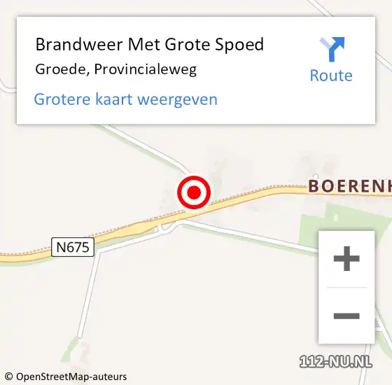 Locatie op kaart van de 112 melding: Brandweer Met Grote Spoed Naar Groede, Provincialeweg op 18 juli 2016 02:31