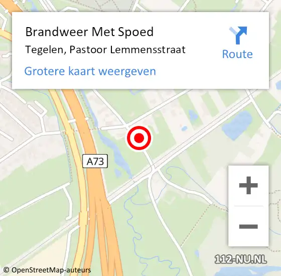 Locatie op kaart van de 112 melding: Brandweer Met Spoed Naar Tegelen, Pastoor Lemmensstraat op 18 juli 2016 08:23