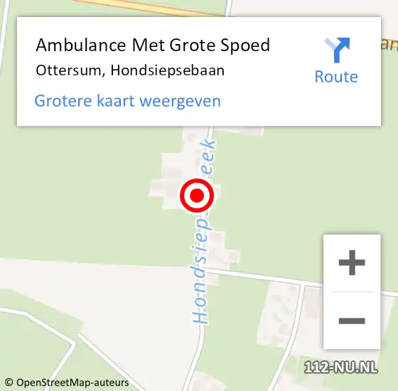 Locatie op kaart van de 112 melding: Ambulance Met Grote Spoed Naar Ottersum, Hondsiepsebaan op 18 juli 2016 10:35