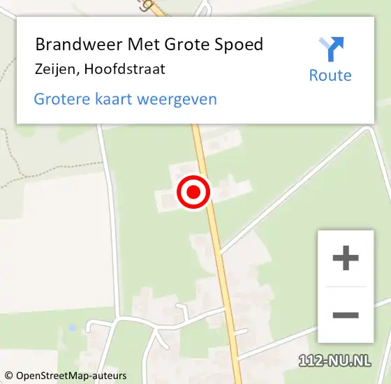 Locatie op kaart van de 112 melding: Brandweer Met Grote Spoed Naar Zeijen, Hoofdstraat op 18 juli 2016 11:30