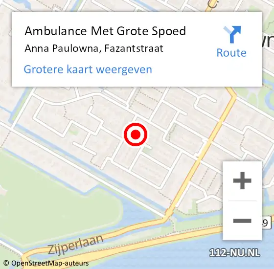 Locatie op kaart van de 112 melding: Ambulance Met Grote Spoed Naar Anna Paulowna, Fazantstraat op 18 juli 2016 11:42