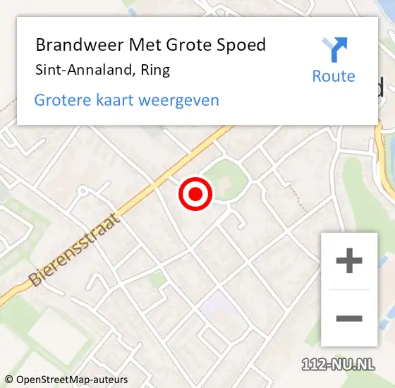 Locatie op kaart van de 112 melding: Brandweer Met Grote Spoed Naar Sint-Annaland, Ring op 18 juli 2016 12:41