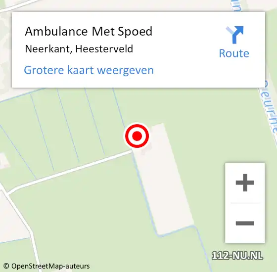 Locatie op kaart van de 112 melding: Ambulance Met Spoed Naar Neerkant, Heesterveld op 18 juli 2016 15:26