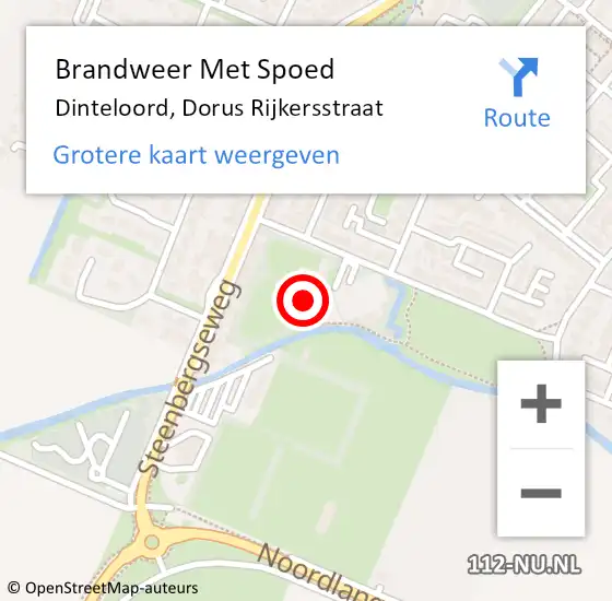 Locatie op kaart van de 112 melding: Brandweer Met Spoed Naar Dinteloord, Dorus Rijkersstraat op 18 juli 2016 15:55