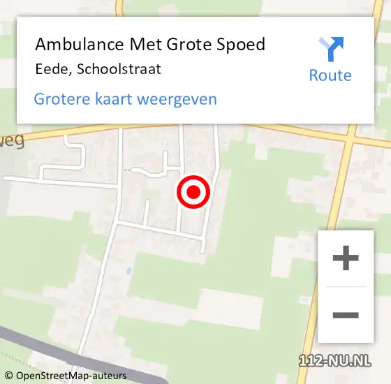 Locatie op kaart van de 112 melding: Ambulance Met Grote Spoed Naar Eede, Schoolstraat op 18 juli 2016 16:32