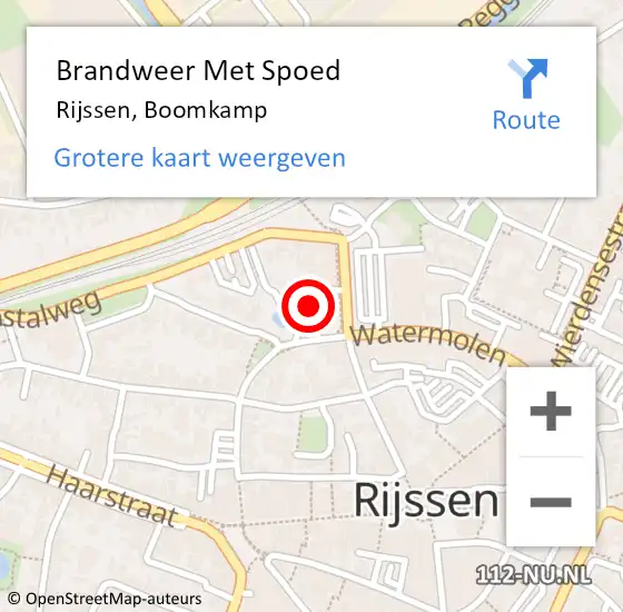 Locatie op kaart van de 112 melding: Brandweer Met Spoed Naar Rijssen, Boomkamp op 18 juli 2016 19:28