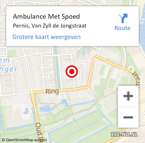 Locatie op kaart van de 112 melding: Ambulance Met Spoed Naar Pernis, Van Zyll de Jongstraat op 18 juli 2016 20:19