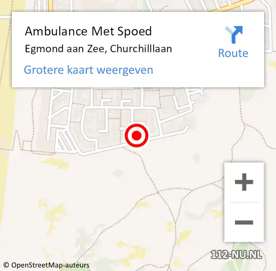 Locatie op kaart van de 112 melding: Ambulance Met Spoed Naar Egmond aan Zee, Churchilllaan op 18 juli 2016 20:20