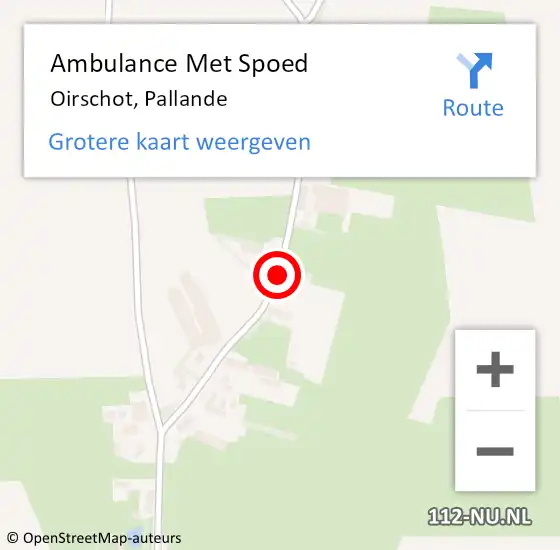 Locatie op kaart van de 112 melding: Ambulance Met Spoed Naar Oirschot, Pallande op 18 juli 2016 20:33