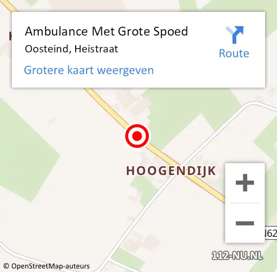 Locatie op kaart van de 112 melding: Ambulance Met Grote Spoed Naar Oosteind, Heistraat op 19 juli 2016 07:33