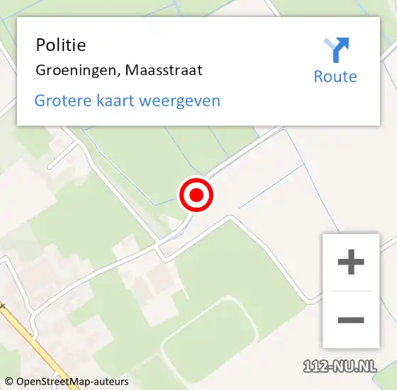 Locatie op kaart van de 112 melding: Politie Groeningen, Maasstraat op 19 juli 2016 07:55