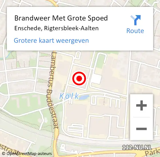 Locatie op kaart van de 112 melding: Brandweer Met Grote Spoed Naar Enschede, Rigtersbleek-Aalten op 19 juli 2016 09:16