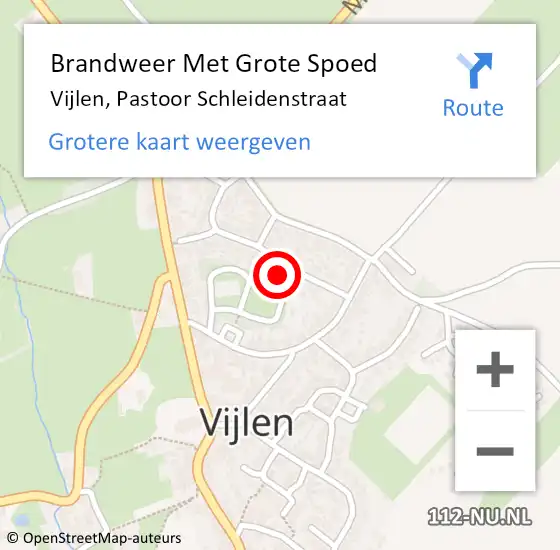 Locatie op kaart van de 112 melding: Brandweer Met Grote Spoed Naar Vijlen, Pastoor Schleidenstraat op 19 juli 2016 09:26