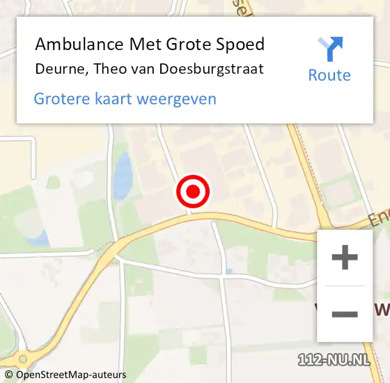 Locatie op kaart van de 112 melding: Ambulance Met Grote Spoed Naar Deurne, Theo van Doesburgstraat op 19 juli 2016 09:55