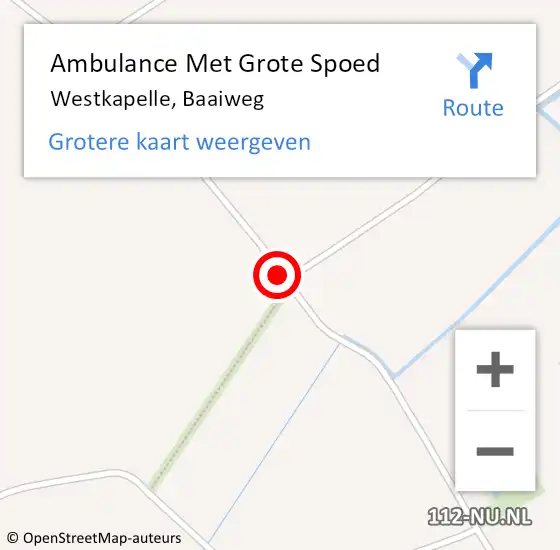 Locatie op kaart van de 112 melding: Ambulance Met Grote Spoed Naar Westkapelle, Baaiweg op 19 juli 2016 13:10