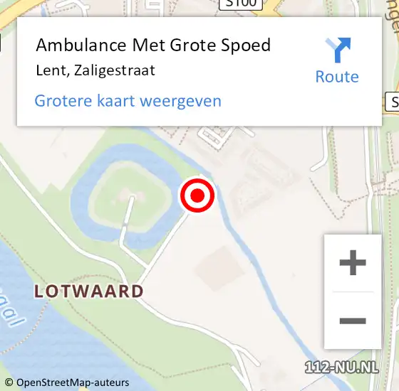 Locatie op kaart van de 112 melding: Ambulance Met Grote Spoed Naar Lent, Zaligestraat op 19 juli 2016 14:28