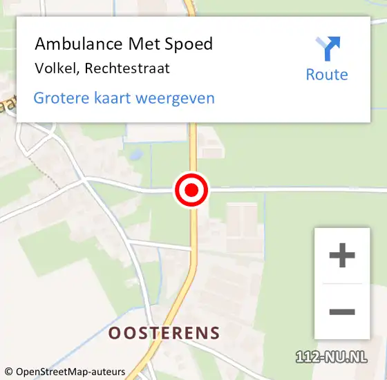 Locatie op kaart van de 112 melding: Ambulance Met Spoed Naar Volkel, Rechtestraat op 19 juli 2016 14:39