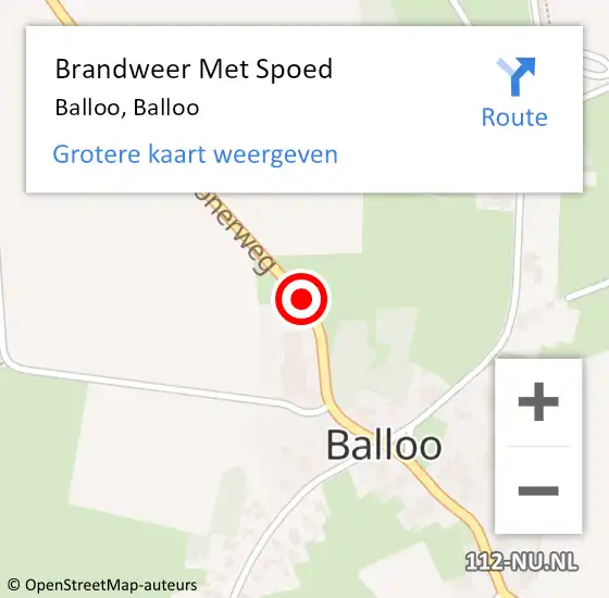 Locatie op kaart van de 112 melding: Brandweer Met Spoed Naar Balloo, Balloo op 19 juli 2016 15:15