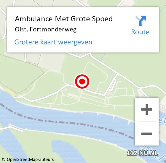 Locatie op kaart van de 112 melding: Ambulance Met Grote Spoed Naar Olst, Fortmonderweg op 21 december 2013 17:52