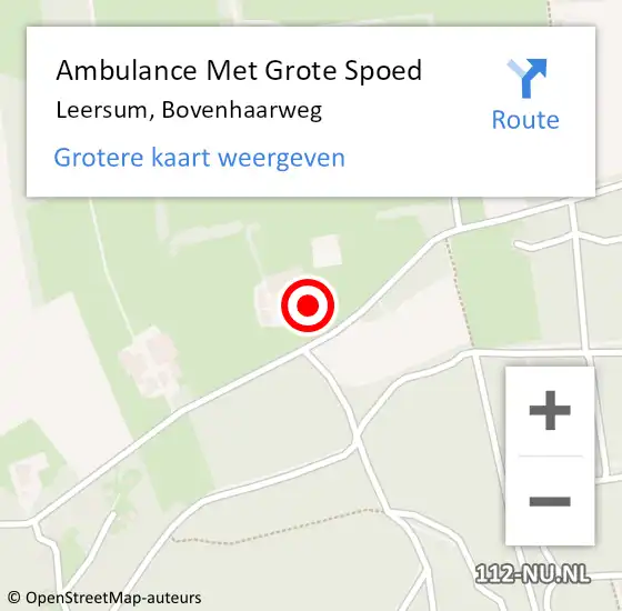 Locatie op kaart van de 112 melding: Ambulance Met Grote Spoed Naar Leersum, Bovenhaarweg op 19 juli 2016 16:02