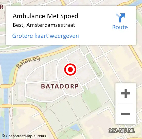 Locatie op kaart van de 112 melding: Ambulance Met Spoed Naar Best, Amsterdamsestraat op 19 juli 2016 17:02