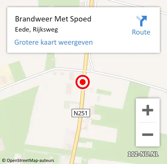 Locatie op kaart van de 112 melding: Brandweer Met Spoed Naar Eede, Rijksweg op 19 juli 2016 17:57