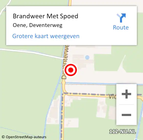 Locatie op kaart van de 112 melding: Brandweer Met Spoed Naar Oene, Deventerweg op 19 juli 2016 19:08