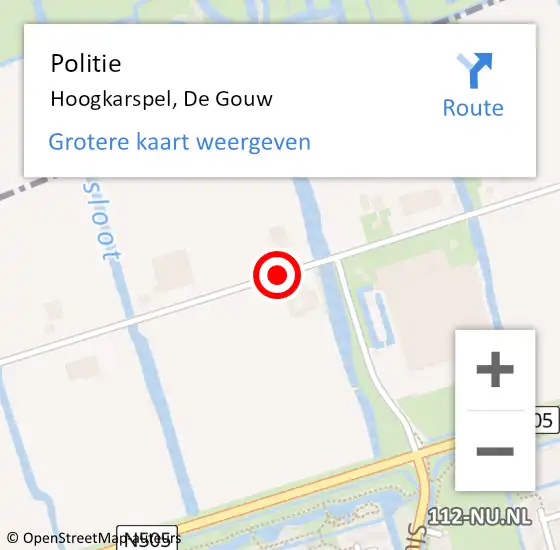 Locatie op kaart van de 112 melding: Politie Hoogkarspel, De Gouw op 19 juli 2016 19:27