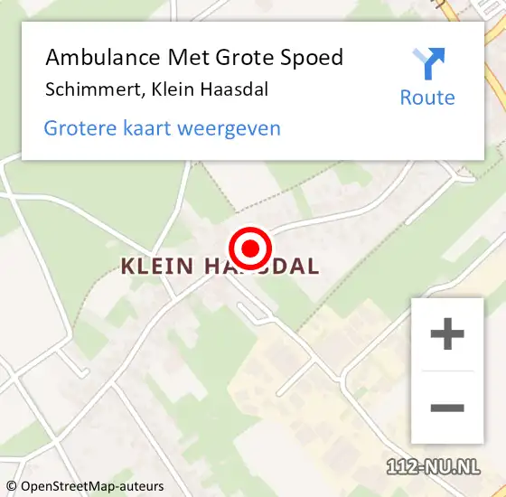 Locatie op kaart van de 112 melding: Ambulance Met Grote Spoed Naar Schimmert, Klein Haasdal op 21 december 2013 18:29