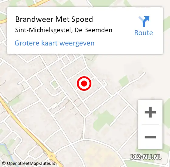 Locatie op kaart van de 112 melding: Brandweer Met Spoed Naar Sint-Michielsgestel, De Beemden op 19 juli 2016 19:48