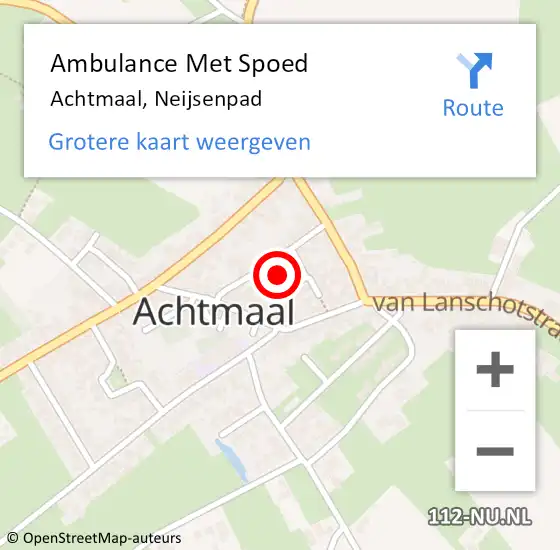 Locatie op kaart van de 112 melding: Ambulance Met Spoed Naar Achtmaal, Neijsenpad op 19 juli 2016 22:46