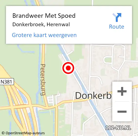 Locatie op kaart van de 112 melding: Brandweer Met Spoed Naar Donkerbroek, Herenwal op 19 juli 2016 22:47