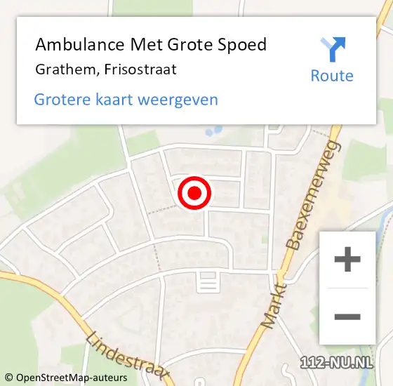 Locatie op kaart van de 112 melding: Ambulance Met Grote Spoed Naar Grathem, Frisostraat op 20 juli 2016 00:00