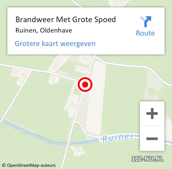 Locatie op kaart van de 112 melding: Brandweer Met Grote Spoed Naar Ruinen, Oldenhave op 20 juli 2016 00:05