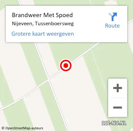 Locatie op kaart van de 112 melding: Brandweer Met Spoed Naar Nijeveen, Tussenboersweg op 20 juli 2016 00:42