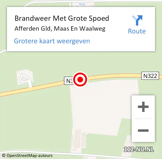 Locatie op kaart van de 112 melding: Brandweer Met Grote Spoed Naar Afferden Gld, Maas En Waalweg op 21 december 2013 18:56