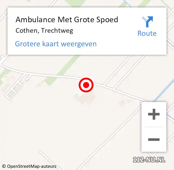 Locatie op kaart van de 112 melding: Ambulance Met Grote Spoed Naar Cothen, Trechtweg op 20 juli 2016 06:52