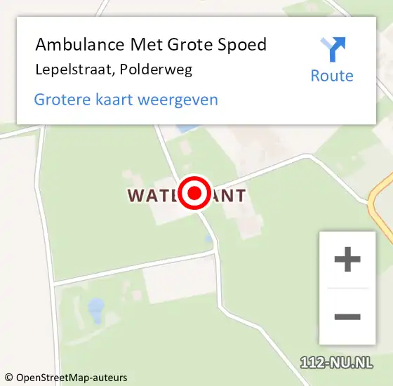 Locatie op kaart van de 112 melding: Ambulance Met Grote Spoed Naar Lepelstraat, Polderweg op 20 juli 2016 07:43