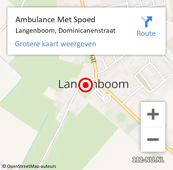 Locatie op kaart van de 112 melding: Ambulance Met Spoed Naar Langenboom, Dominicanenstraat op 20 juli 2016 08:20