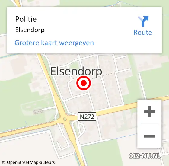 Locatie op kaart van de 112 melding: Politie Elsendorp op 20 juli 2016 08:33