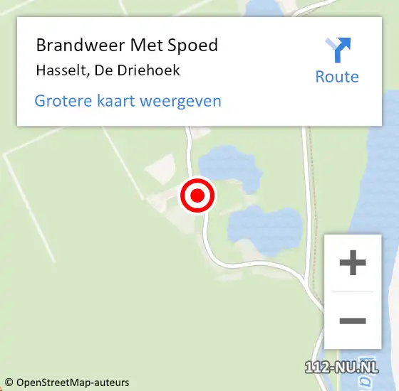 Locatie op kaart van de 112 melding: Brandweer Met Spoed Naar Hasselt, De Driehoek op 20 juli 2016 11:37