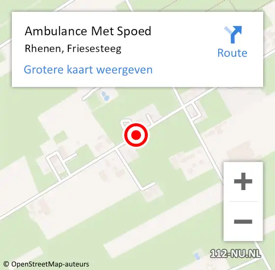 Locatie op kaart van de 112 melding: Ambulance Met Spoed Naar Rhenen, Friesesteeg op 20 juli 2016 12:38