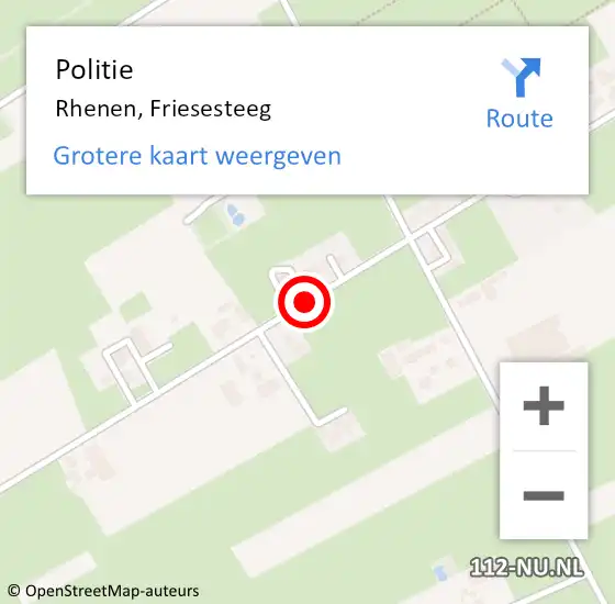 Locatie op kaart van de 112 melding: Politie Rhenen, Friesesteeg op 20 juli 2016 12:40