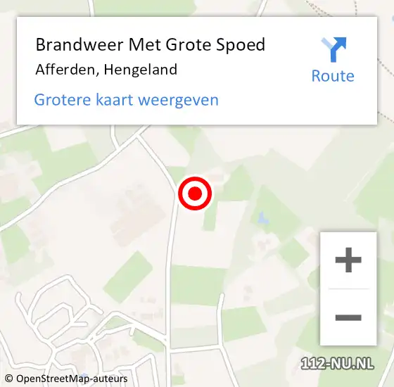 Locatie op kaart van de 112 melding: Brandweer Met Grote Spoed Naar Afferden, Hengeland op 20 juli 2016 12:43