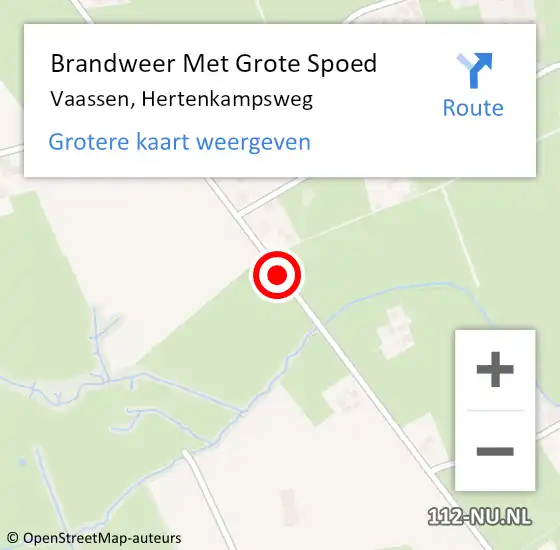 Locatie op kaart van de 112 melding: Brandweer Met Grote Spoed Naar Vaassen, Hertenkampsweg op 20 juli 2016 14:12